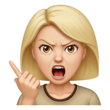 the manager yelling at her to stop with angry face
 sticker