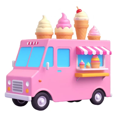 generate me a 3D icecream food truck sticker