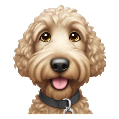 Doodle  after grooming with coat shining blinking eyes sticker