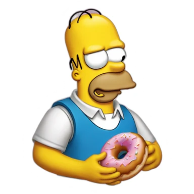 Homer Simpson qui mange un donut sticker