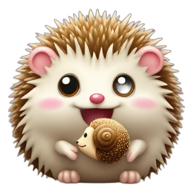 cute hedgehog and lovley snail with a face kissing sticker