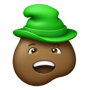 Poop with a green hat sticker