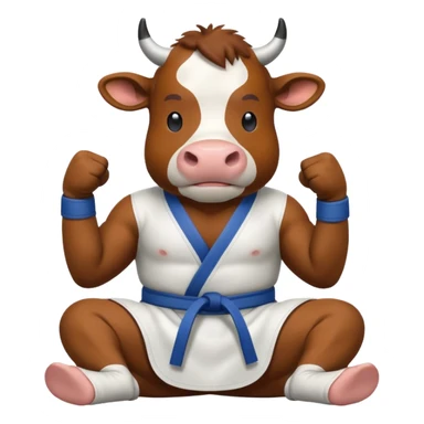 Cow jiu jitsu sticker