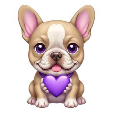 French Bulldog holding Purple Heart sticker