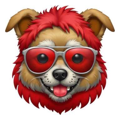 Zombie dog with red hair and sun glasses sticker