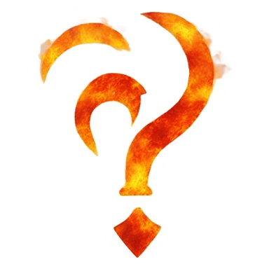 A blazing Aries zodiac symbol made of fire, glowing red and orange with embers flying around. sticker