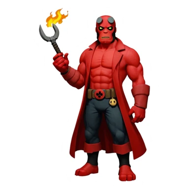 cinematic realistic superhero Hellboy by Mike Mignola sticker