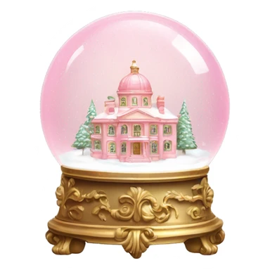 vintage rococo light pink snow globe sticker