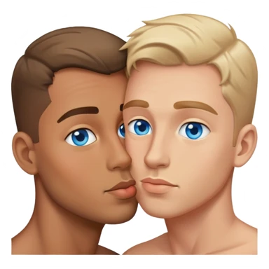 Gay couple kiss latino one with blue eyes sticker