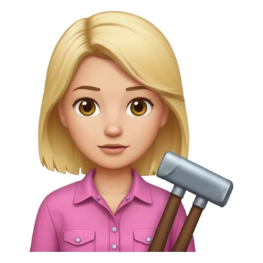 lumberjack blonde woman pink shirt sticker