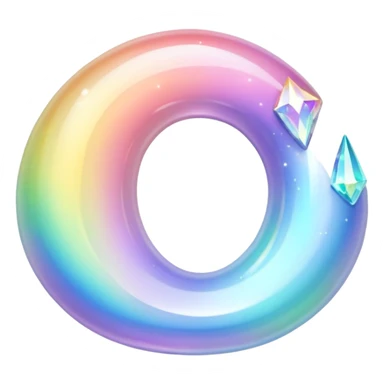 glossy Pastel iridescent rainbow crystal crescent sticker