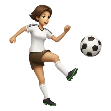 Pretty woman with short brown hair kicking a soccer ball sticker