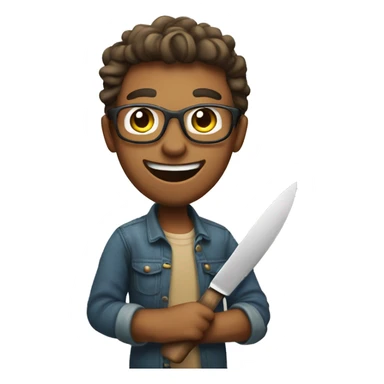 Happy crafter with a knife sticker