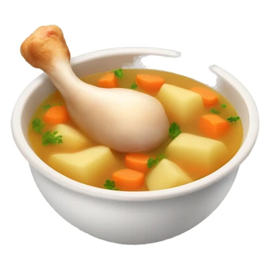 Chicken drumstick soup with potatoes and carrots sticker