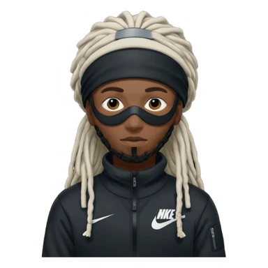 make a black person i nike tech with dreads and ski mask sticker