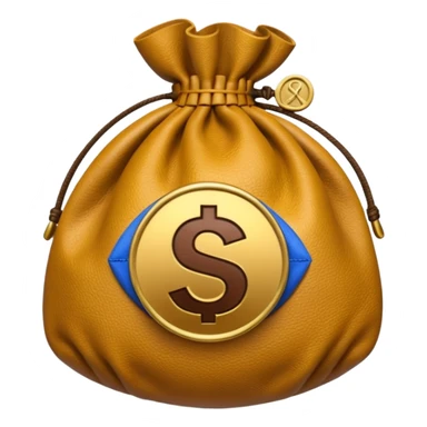 money bag with rupeee symbol sticker