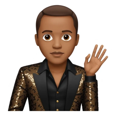 Freddie Jackson, R&B Singer with dark brown hair, black sequin outfit sticker