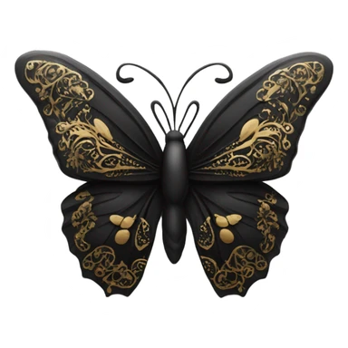 Black and gold butterfly sticker