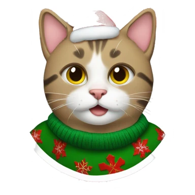 cat wearing a christmas pullover  sticker