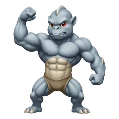 Machop flexing its muscles, based on the reference image sticker