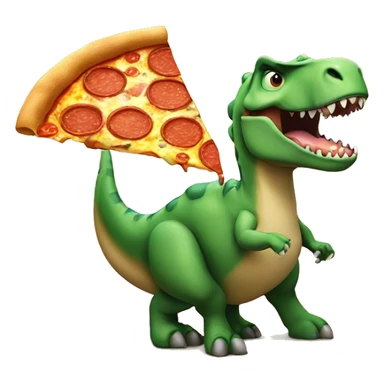 dino is eating a slice of pizza sticker