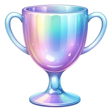 Sparkly glossy Pastel iridescent glass crystal glass cup sticker
