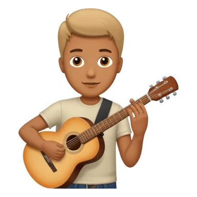 man holding guitar sticker