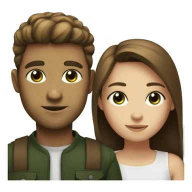 Me and my partner  we are white with brown hair and the gir have green eyes  sticker