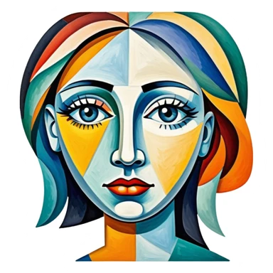 picasso abstract art SPAM MEAT cubist woman painting sticker