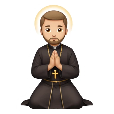 orthodox christian priest kneeling in prayer sticker