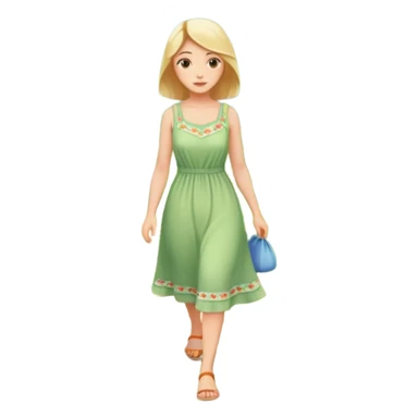 somone walking in a garden on a path with flower and trees around her sticker