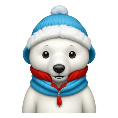 polar bar with beanie hat sticker