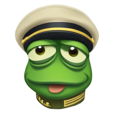 pepe wearing a military outfit sticker
