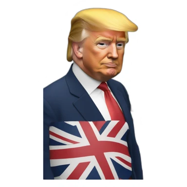 Reine d'Angleterre avec Trump sur un bateau sticker