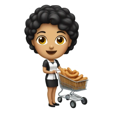 Tan black hair lady with a cart selling churros sticker