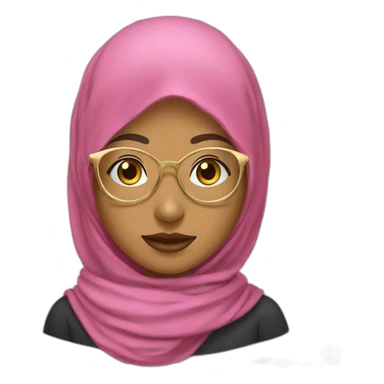 hijab girl with round gold frame glasses sticker