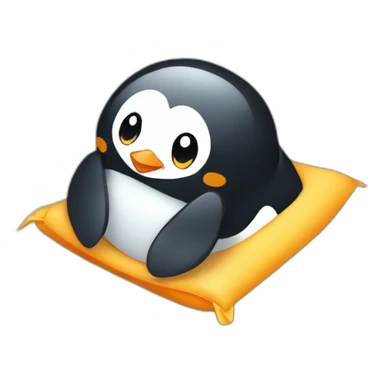 penguin laying on beach sticker