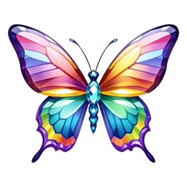 Rainbow-Diamond-Gem-Butterfly-Crystal-Fly sticker