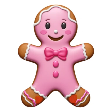 christmas gingerbread pastel pink and red sticker