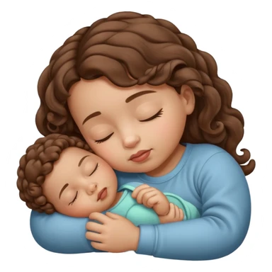 A baby sucking her thumb and sleeping lots of brown hair and knees curled up to her chest  sticker