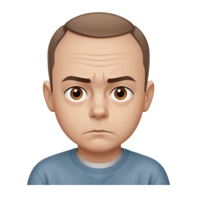 Carl from Sling Blade, serious expression, recognizable features, neutral background sticker