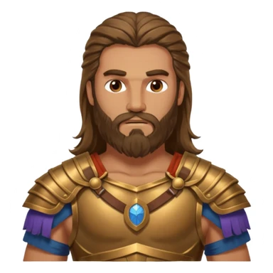 ancient greek warrior with long hair and beard sticker