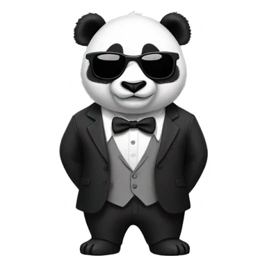 Panda with sunglasses in a suit with a Glock  sticker
