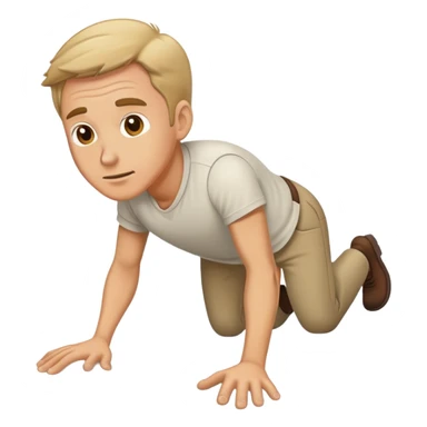 white Man crawling on ground sticker