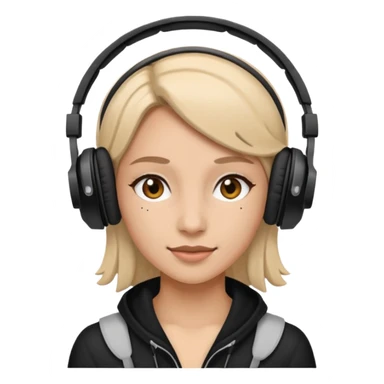 woman with on-ear headphones sticker