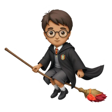 Harry potter flying on a broomstick sticker