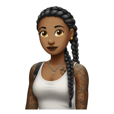 Girl with braids and tattoos sticker