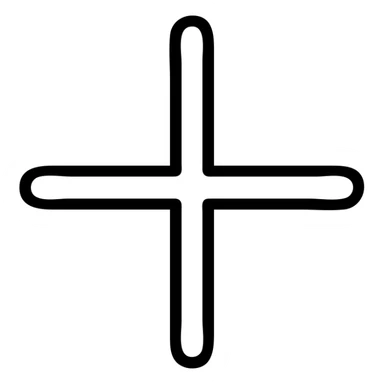 minimalist plus icon, thin black outline, no fill sticker