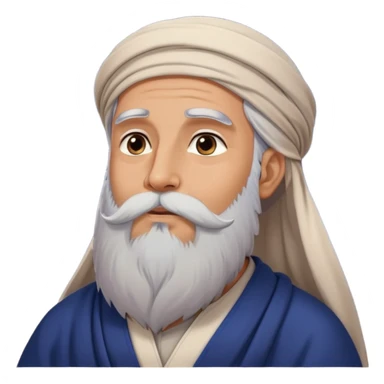 Middle Eastern sage with long beard stroking his beard while gazing up at stars in night sky sticker