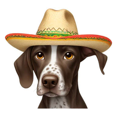 German shorthair dog with sombrero  sticker